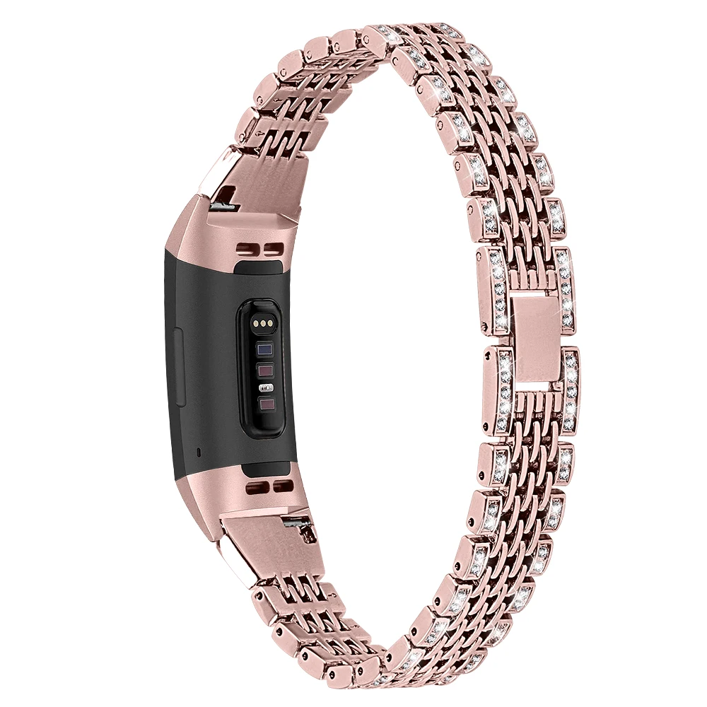 Металлический ремешок для Fitbit Charge 2 Charge 3 Band Diamond нержавеющая сталь Chained сменный Браслет ремешок для Fit bit Charge