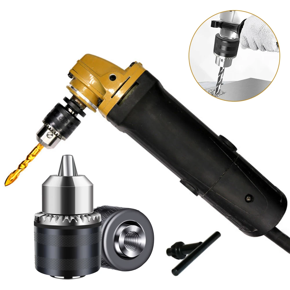 4Inch Electric Angle Grinder To Electric Drill Chuck 10mm Chunk Holder Drill Convert Adapter Collet 1.5 Coarse Thread Accessory conversion change collet convert grinder chuck angle socket m14 m10 125 electric to type 100 hand drill quick adapter