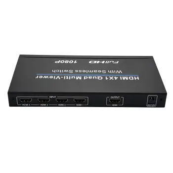 

HDMI 4x1 Switch Quad Multi Viewer Splitter Ultra with Seamless Switcher HD Video 1080P for PS3/PC/STB/DVD