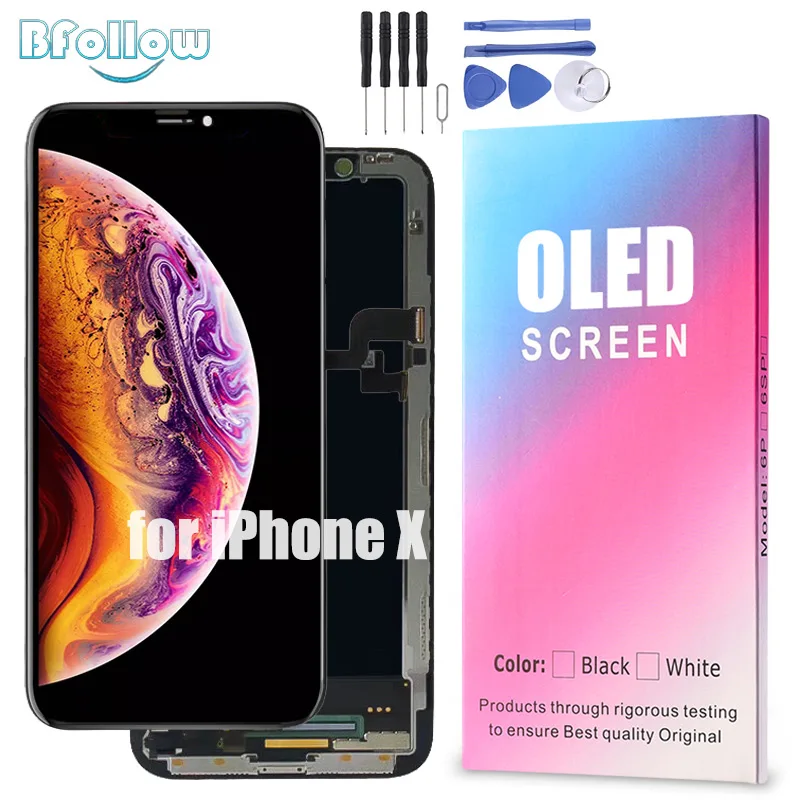 BFOLLOW OLED для iPhone X AAA экран в сборе Замена дигитайзер дисплей печать закаленное стекло