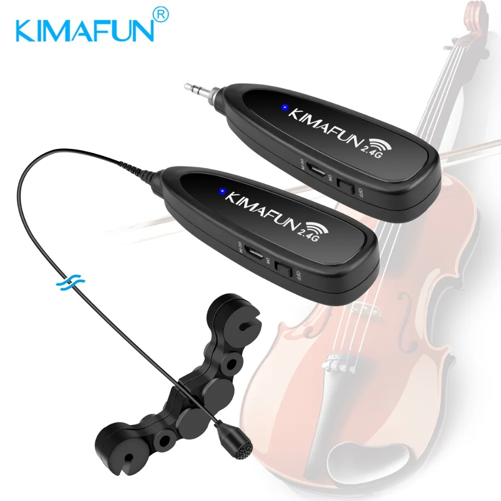 KIMAFUN KM-G150-6 2,4G мини беспроводной Профессиональный музыкальный инструмент конденсаторный микрофон система для скрипки