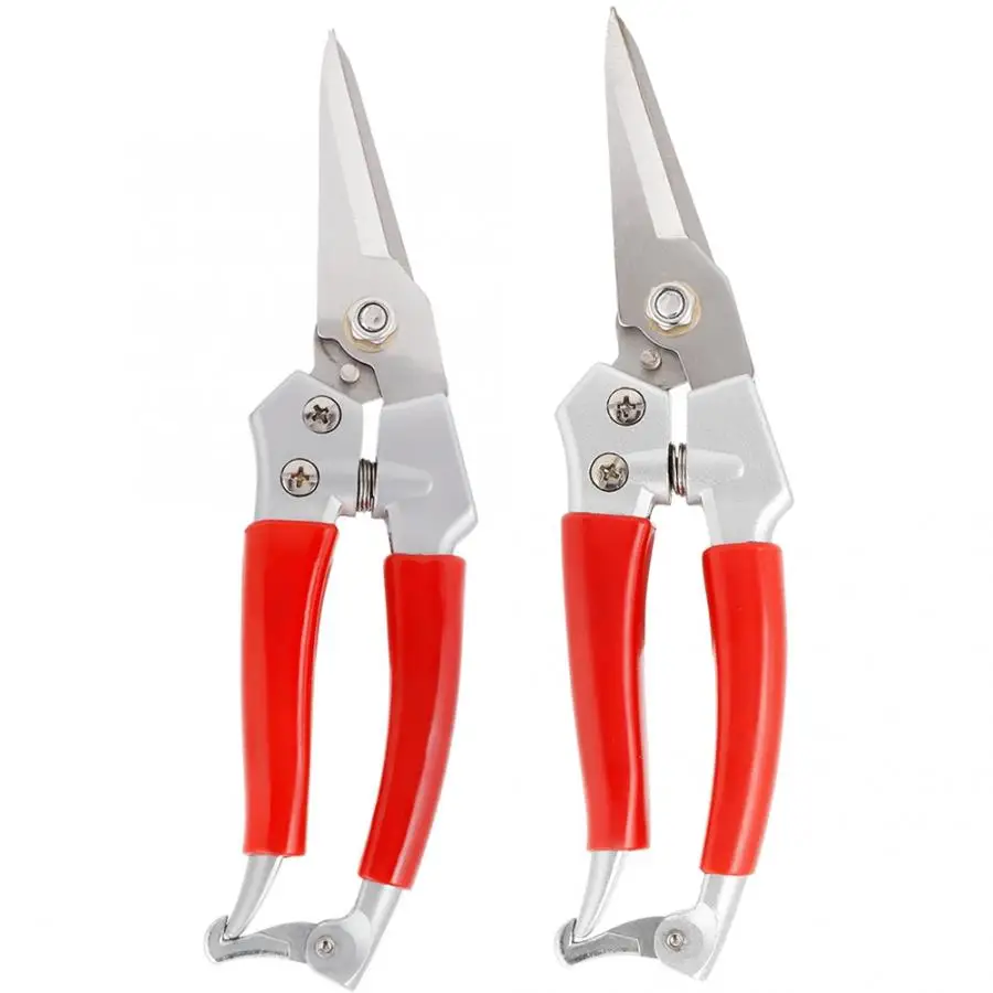 

Gardening Plant Pruning Scissors Red Handle Straight Pruning Shears Hand Pruner Drill Tools