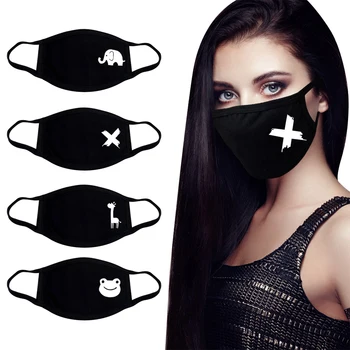 

Cotton Dust Mask Adults Mouth Masks Funny 3D Patterns Printed Expression Teeth Muffle Fashion Respirator Mouth Luminous Mask