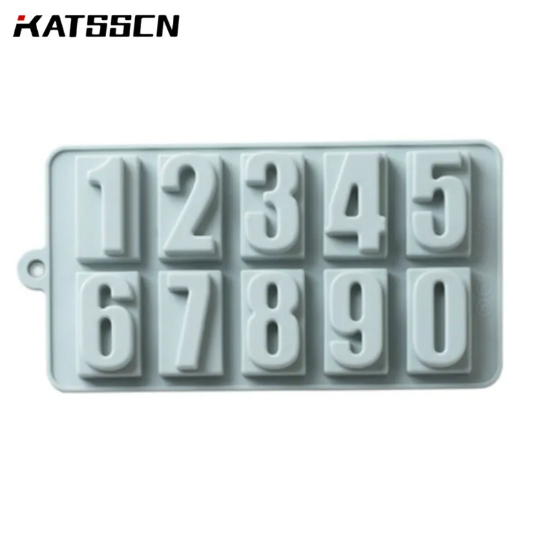 

Kitchen Baking Silicone Tools 0-9 Numbers Birthday Chocolate Decorations Mold Pink and Blue Color Silicone Cake Mold Ice Mold