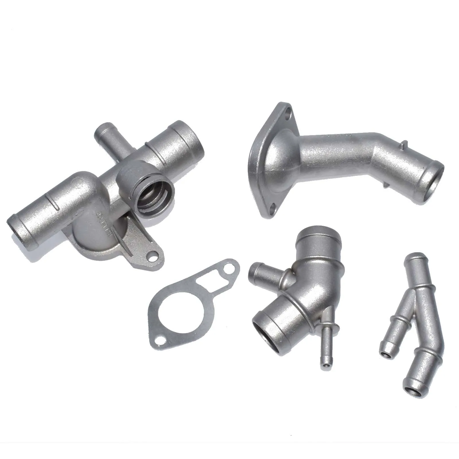 Aluminum Thermostat Radiator Water Outlet Hose Connector Coolant Flange Pipe For Audi VW Seat Skoda 1.8L 1.8T 06A121133J