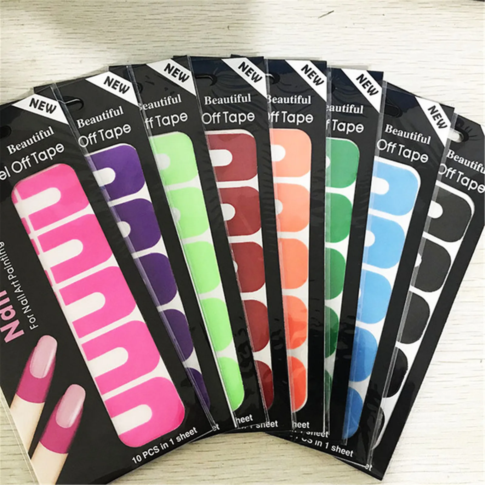 Nail Splatter Peeling Tape Creative U Shape Fingerprint Stickers наклейки на ногти pegatinas para uñas |