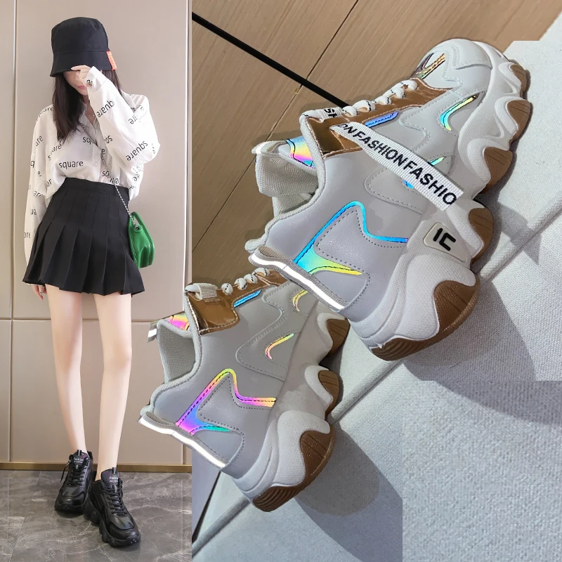 

Women Sneaker Shoes Autumn Winter High Gang Thick Rubber Soled Platform Shoes High Fashion Outdoor Sports Shoes Zapatos De Mujer