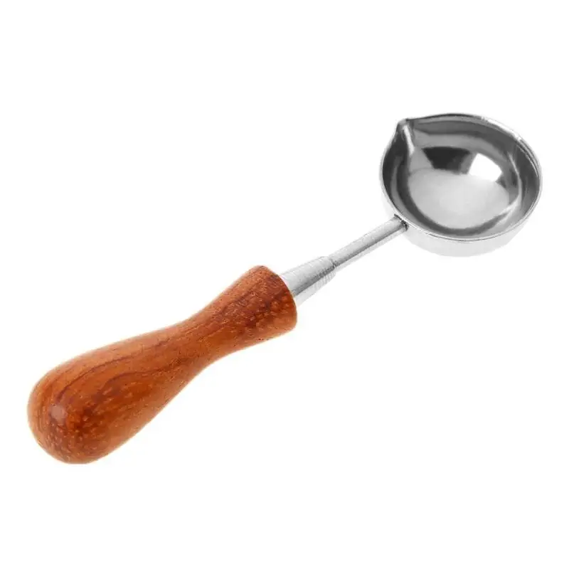 Anti-Hot Sealing Wax Spoon Sealing Stamp Wax Melting Spoon Vintage Wood Handle Sealing Wax Spoon Stamp for scrapbooking Dropship