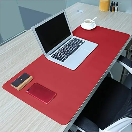 PHIFO 31.49" x15.75" Non-Slip PU Leather Desk Pad Ultra Thin 2mm Waterproof Mouse Mat for Office Home Desks, Gaming Mouse Pads - Цвет: Red  Yellow