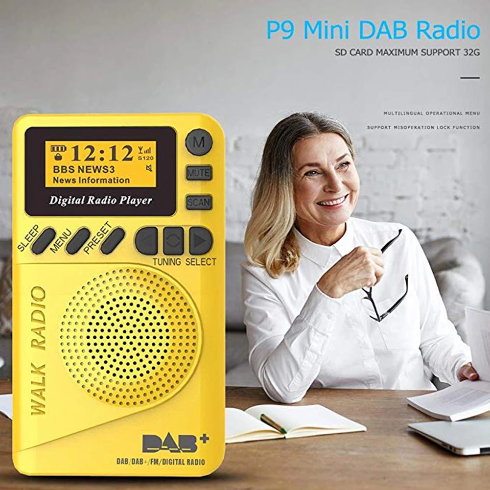 Аудио DAB Карманный usb зарядка цифровой радио чистый MP3 музыкальный плеер мини многофункциональный ABS FM ЖК-дисплей Прочный портативный