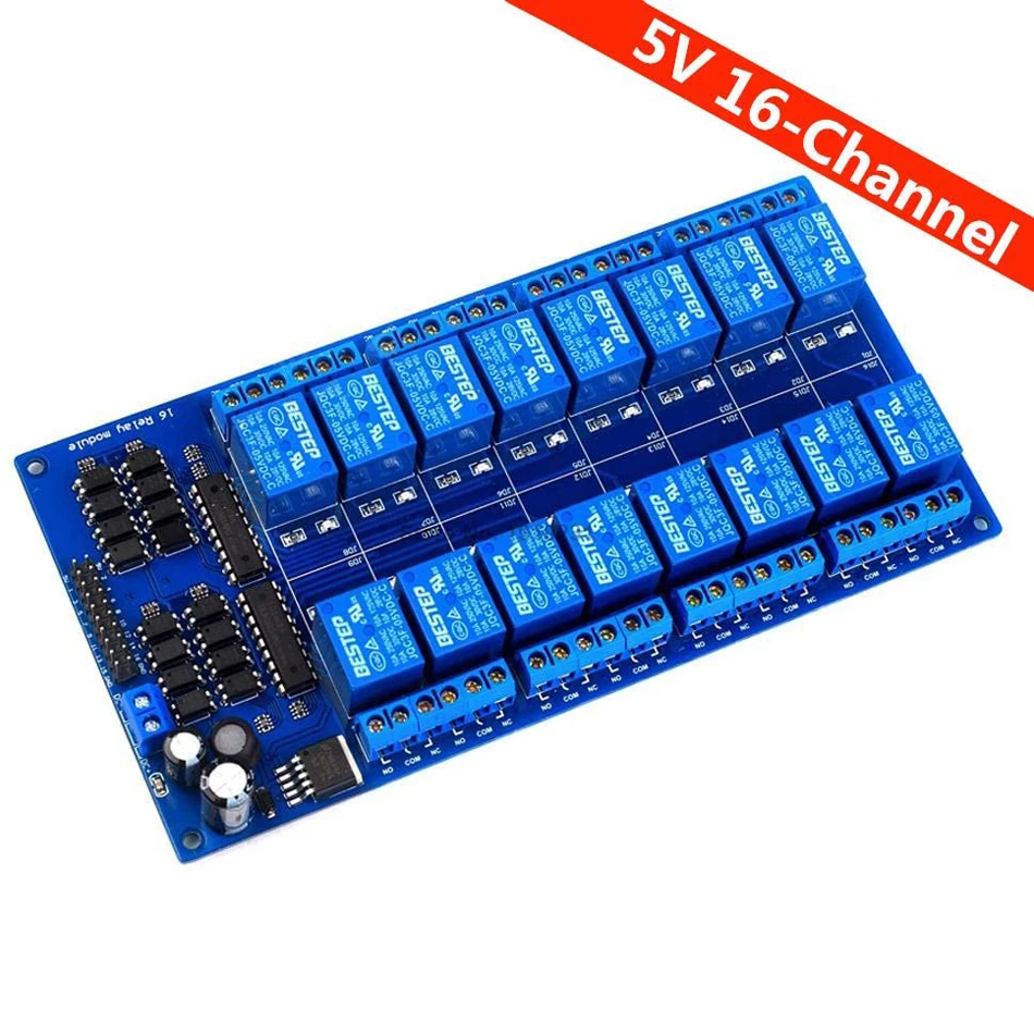 16-канальная интерфейсная плата реле 5 В светодиодная лампа LM2576 Power для Arduino