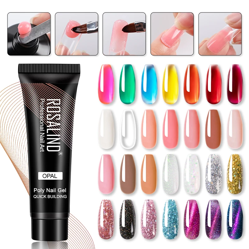 Полимерный гель для ногтей ROSALIND блестящий наращивания все маникюра дизайна