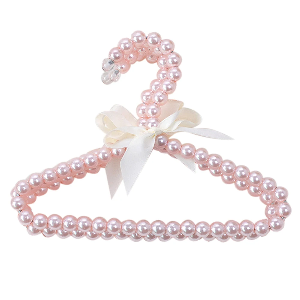Розовый 2 шт. многофункциональная АБС маленькая одежда Экономия пространства домашний перламутровый антикоррозийный нетоксичный вешалка товары для домашних животных легкий бантик-узел - Цвет: Розовый