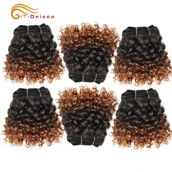 Double Drawn Brazilian Hair 8 Inch Bohemian Curl 100% Human Hair Bundles 6Pcs/Lot Remy Funmi Hair Can Make A Wig For Black Women 6