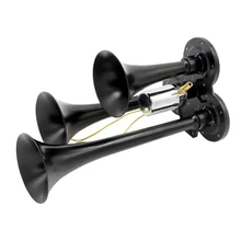 12V Премиум качество тройной трубы Воздушный Рог с электрическим соленоидным громким 150 дБ для автомобиля Грузовик Лодка внедорожник поезд-черный