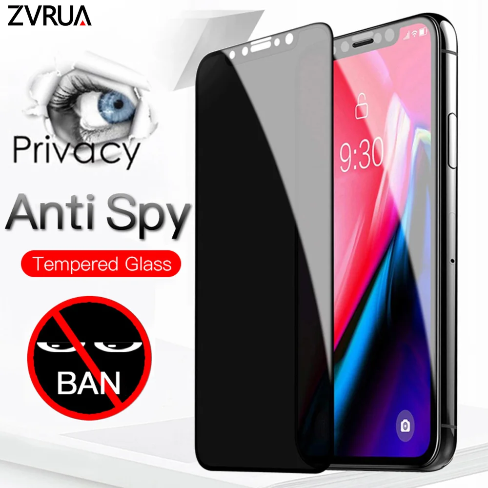 Лучшее закаленное стекло 9H для полной конфиденциальности для iPhone X XS MAX XR 6 6S 7 8 Plus 11 Pro Max анти шпионская защита экрана высокой четкости