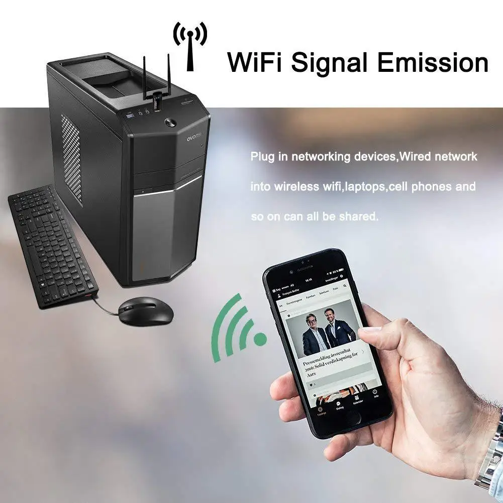 Беспроводной USB Wifi адаптер AC1200 двухдиапазонный 2,4G/5,8G с высоким коэффициентом усиления двойные антенны сетевой WiFi USB 3,0 для рабочего стола