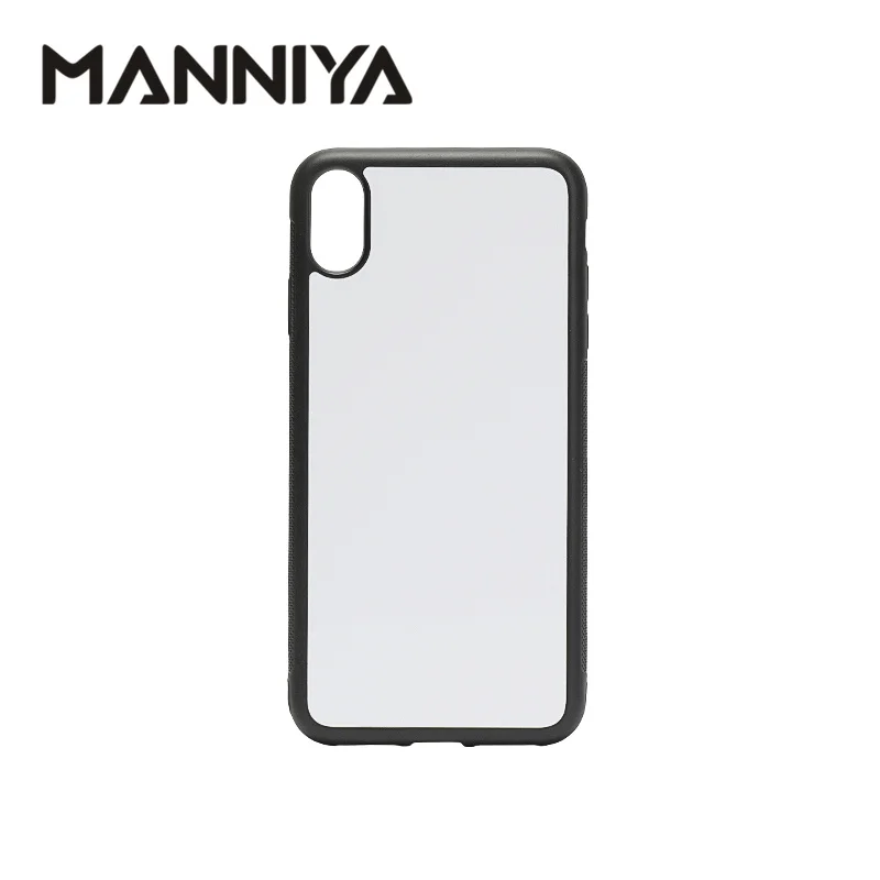 MANNIYA 2D сублимационный пустой резиновый чехол для телефона для iphone XR с алюминиевыми вставками и клеем! 100 шт./лот