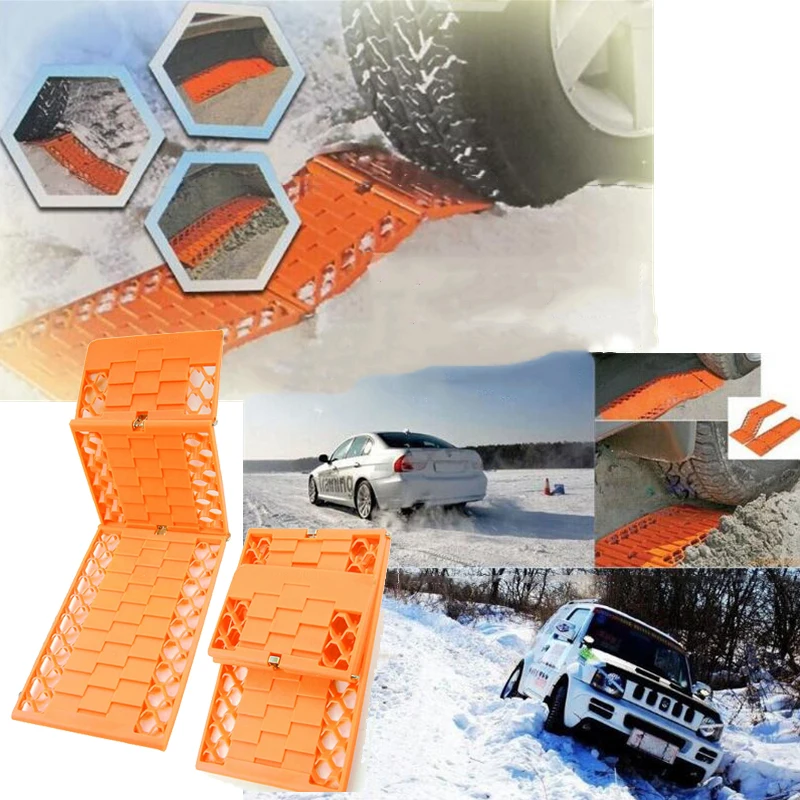 2pcs/set Trucks Snow Chains For Wheels Car Foldable Anti-skid Plat Mud Tires Protection Chain Automobiles Roadway Safety | Автомобили и