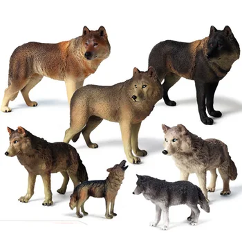 

Big Size Simulation Wolf Action Figures PVC Figure Collectible Toys Wild Animal Figure Figurines Kids Cognitive Toys