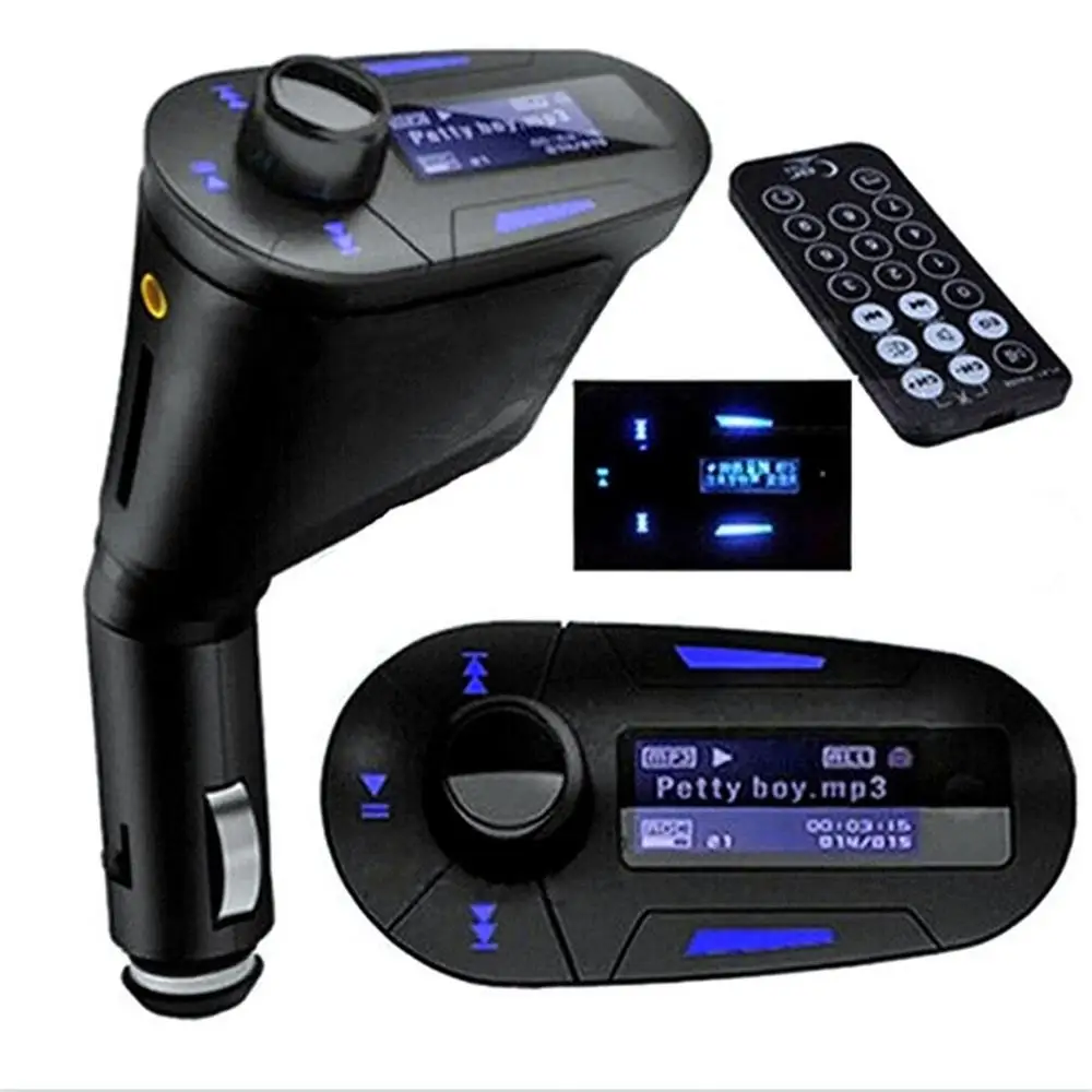 3 в 1 беспроводной Bluetooth fm-передатчик MP3 плеер Автомобильный комплект для iphone+ пульт дистанционного управления автомобильный аудио плеер - Цвет: Синий