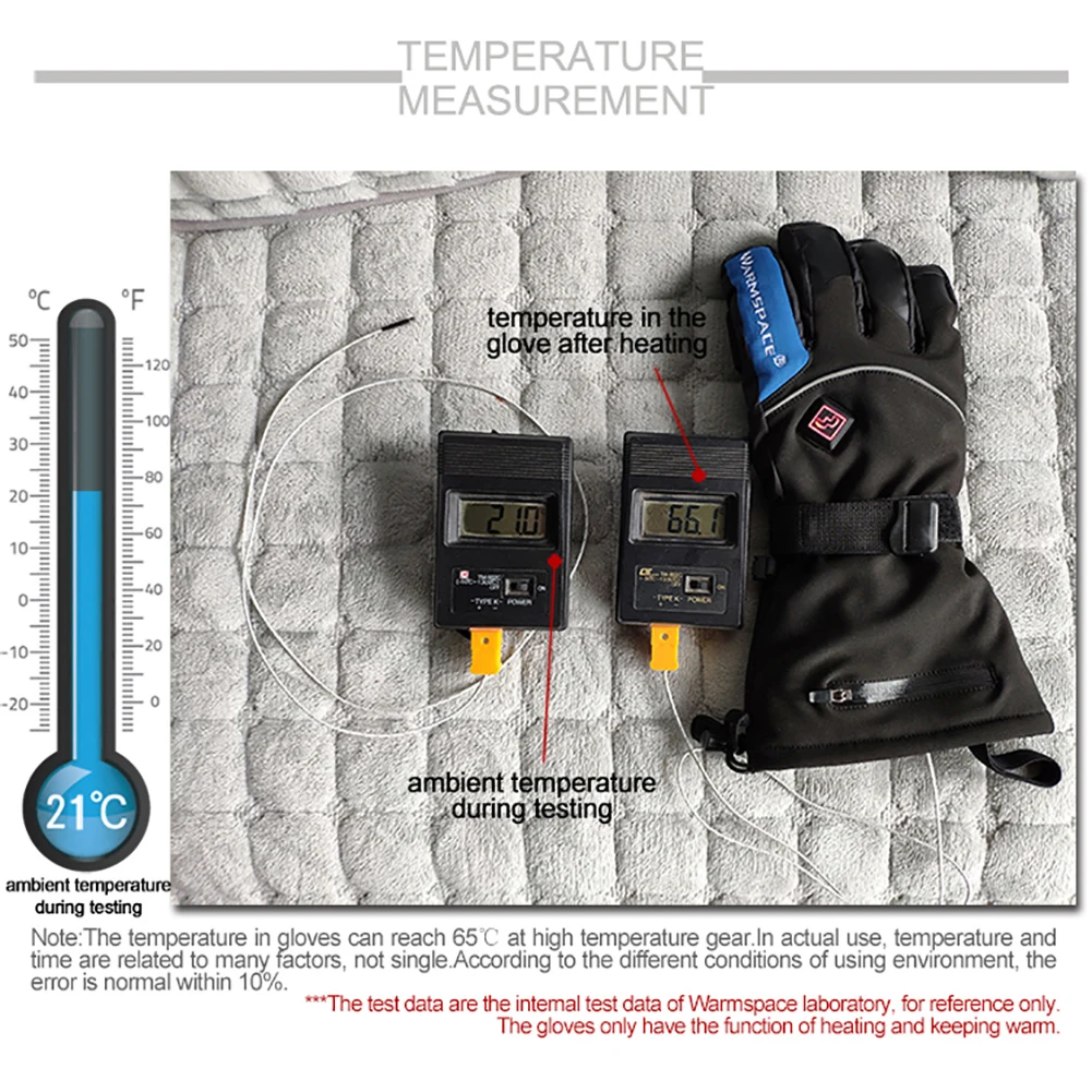 Теплые Зимние перчатки для катания на лыжах Warmspace унисекс с электрическим подогревом