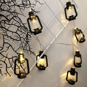 

Hot 1.65M 10 Lights/ 3M 20 Lights Retro Kerosene Pendant LED Eid Mubarak Decorative String Lights Ramadan Kareem Decoration Lamp