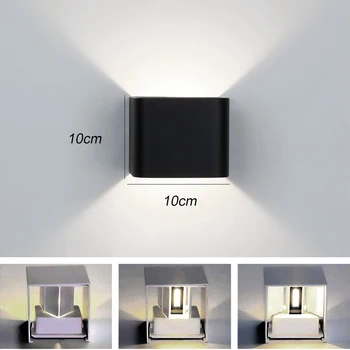 

Indoor LED Wall LightLED Aluminium wall light rail project Square LED wall lamp bedside room bedroom wall decor arts