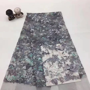 

African sequin lace fabric 2020 high quality lace French mesh lace fabric bridal gown Nigeria lace fabric XX37111