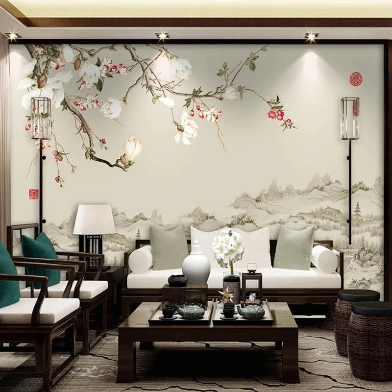 На заказ настенная бумага китайский стиль Цветок Птица настенная живопись обои для стен гостиная диван ТВ фон фотобумага