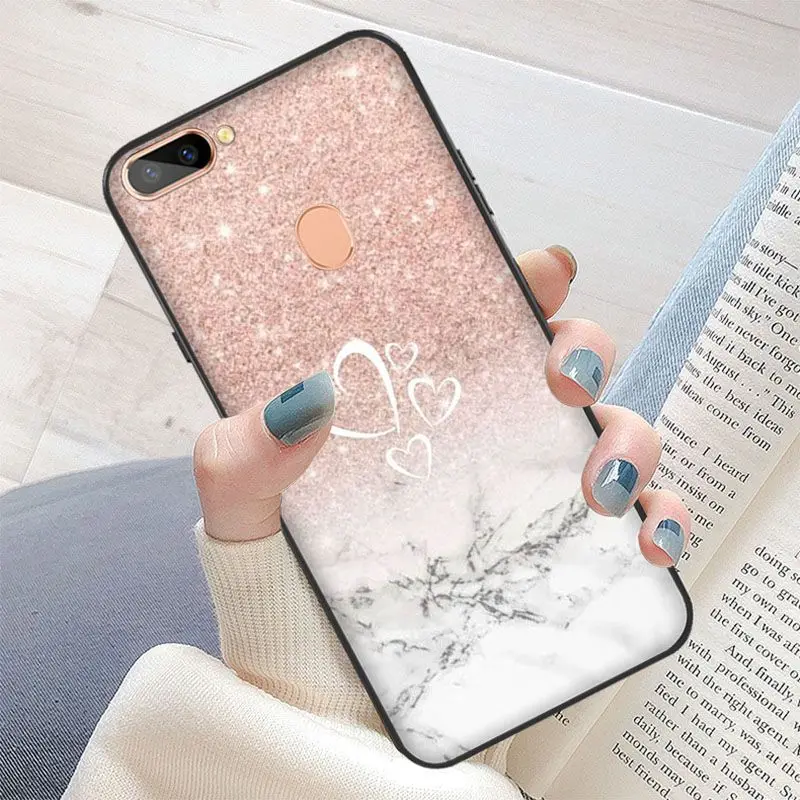 Gold Pink rose Glitter print