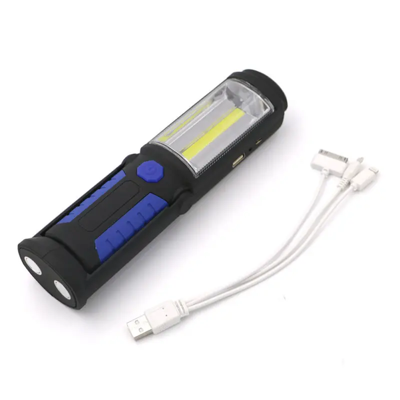 

Lightweight Portable COB LED Rechargeable Work Light Magnet Flashlight with Hook Folding Torch Lamp