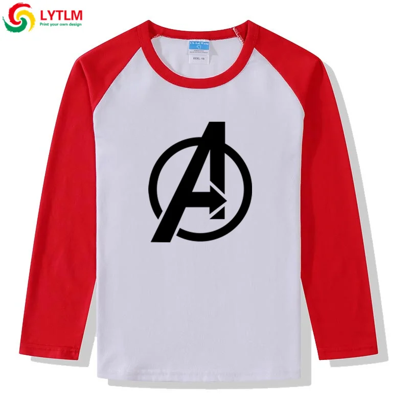 LYTLM Marvel/футболка для мальчиков, Мстители 4, детская одежда для девочек, 9 Camisetas, зимние топы с длинными рукавами для мальчиков, осень, Детская рубашка - Цвет: CXCJ LYCRA Red