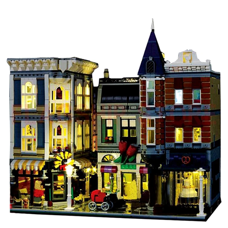 Building Blocks With light 15019B LP 4002Pcs Assembly Square Creator City Series Model Building Kits Brick Toys Clone 10255