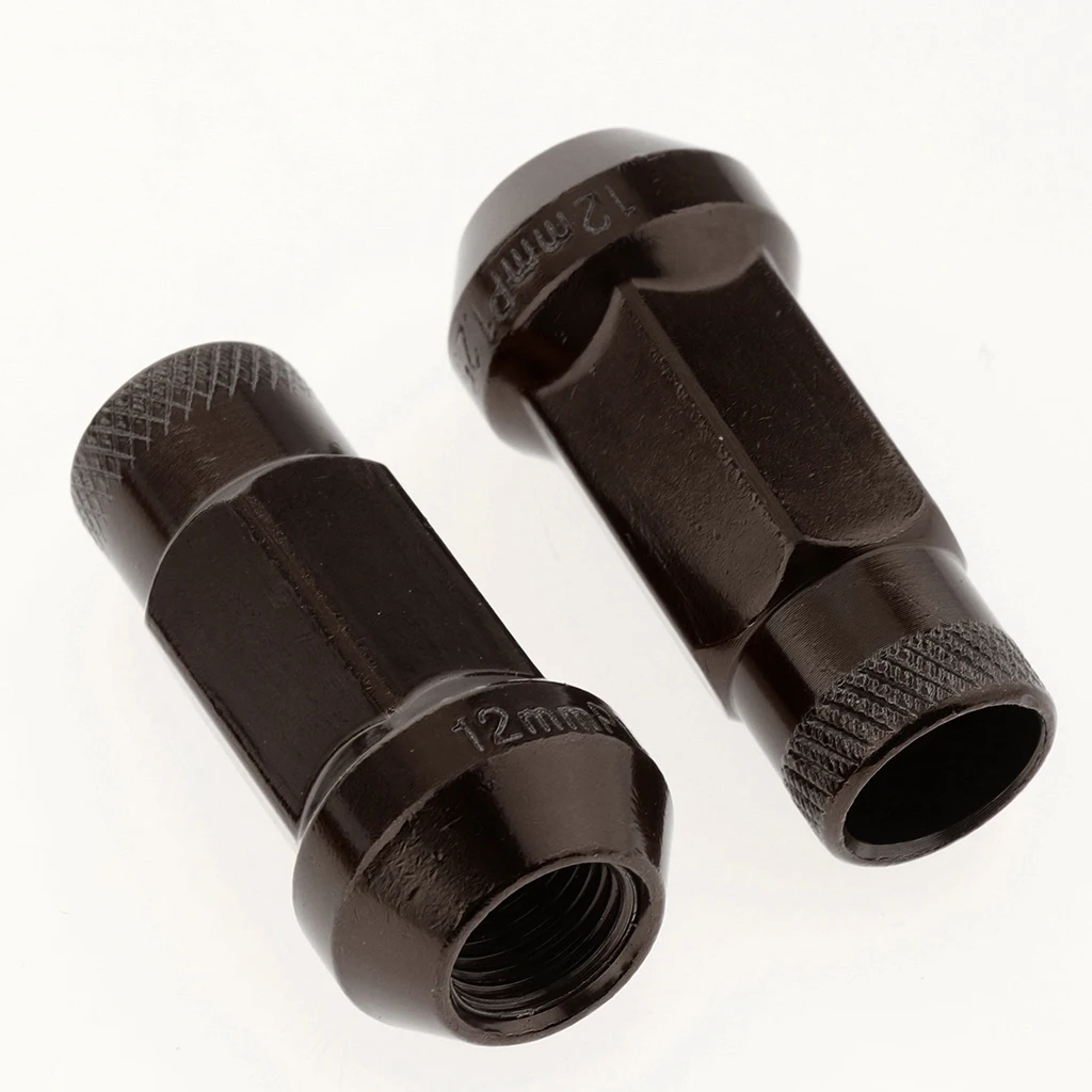 Metal Extended Dust Cap Lug Nuts Wheel Rims Tuner W/Lock M12x1.25