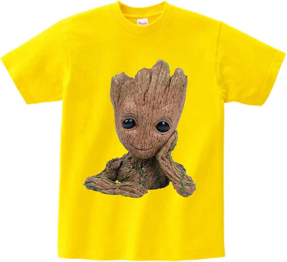 Детская футболка с надписью «Baby I Am Groot» для детей, летние футболки с короткими рукавами, топы, одежда Детские Забавные футболки костюм для От 3 до 9 лет Топ для мальчиков и девочек