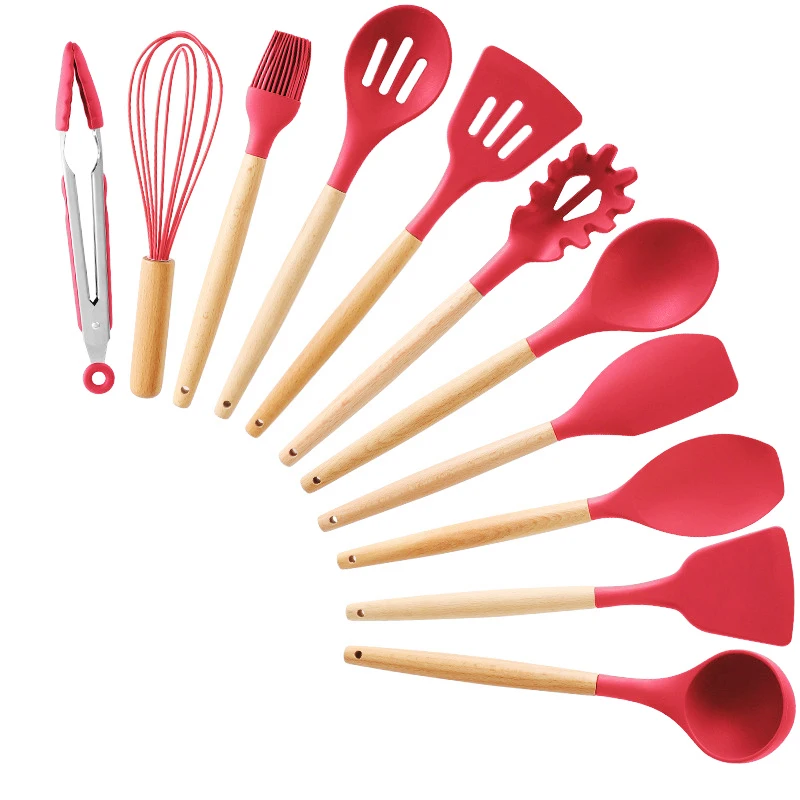 11-Pcs Kitchen set Силиконовые посуды Кухня Набор 11/12/13 шт. Кухня набор инструментов шпатель ложки, кухонные принадлежности Пособия по кулинарии выпечки инструменты Кухонные принадлежности - Цвет: 11-Pcs Kitchen set