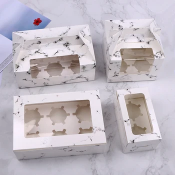

20pcs Marble Style Pattern Candy Boxes Macaroon Egg Tart Cake Boxes Biscuits Boxes for Baking Decoration Package