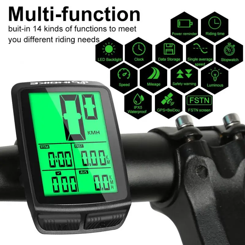 Bike Mileage Code Table Bicycle Speedometer Computer LED Backlight Waterproof 