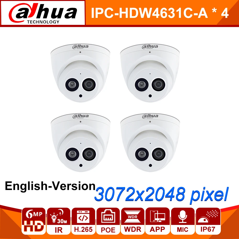 Оптовая Продажа DH 6MP IP камера IPC HDW4631C A Обновление от HDW4431C POE Мини купольная