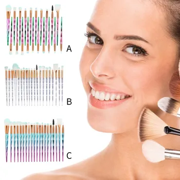 

20PCS Brushes Diamond Handle Makeup Foundation Brow Pencil Blush Concealer Makeup Brush Easy to use and portable d3