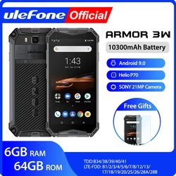 Смартфон Ulefone Armor 3W, водонепроницаемый, прочный, Android 9,0, Helio P70, 6 ГБ + 64 ГБ, NFC, глобальная версия, 4G-LTE