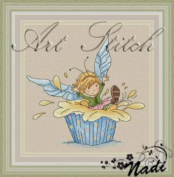 

FF Little Pirate Counted Cross Stitch Kit Cross stitch RS cotton with cross stitch Lobster and beer The fairy in the cake