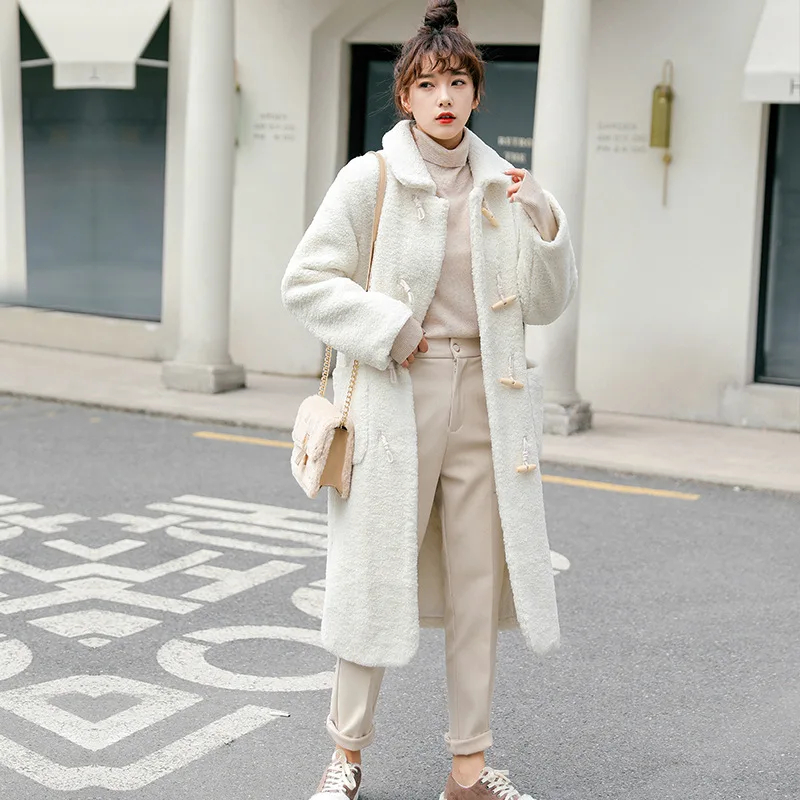 

Toggle Woolen Overcoat Women's 2019 New Style Winter Lambs Wool Short-height Students Thick Woolen Jacket