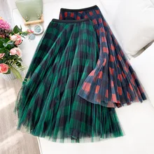 ^^Best Offers Wasteheart Autumn Winter Red Green Women Skirt A-Line Casual Ankle-Length Long Skirts Mesh Sweet Sexy Long Skirts Plaid ^^Best Offers Wasteheart Autumn Winter Red Green Women Skirt A-Line Casual Ankle-Length Long Skirts Mesh Sweet Sexy Long Skirts Plaid