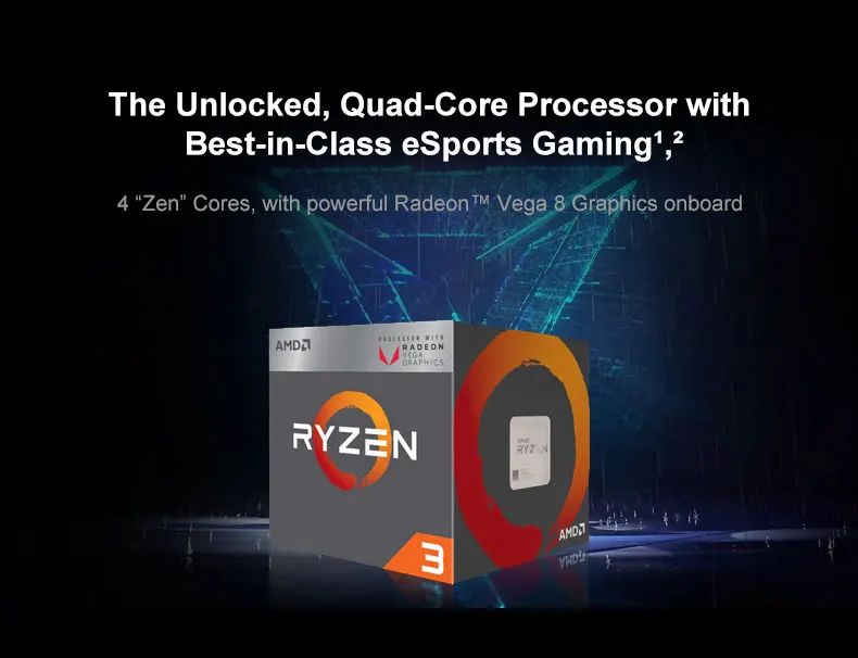 Процессор AMD Ryzen 3 2200G с материнской платой Biostar A320 поставляется с набором новых офисных устройств второго поколения, интегрированных карт