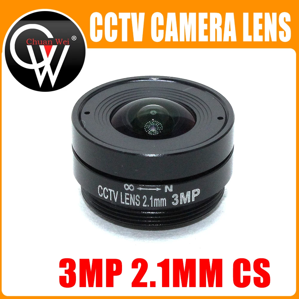  3.0 Megapixel 2.1mm cs lens Fixed Iris Lens CS Mount CCTV Lens Wide angle of view 133degree for 1/2 - 4.00017E+12