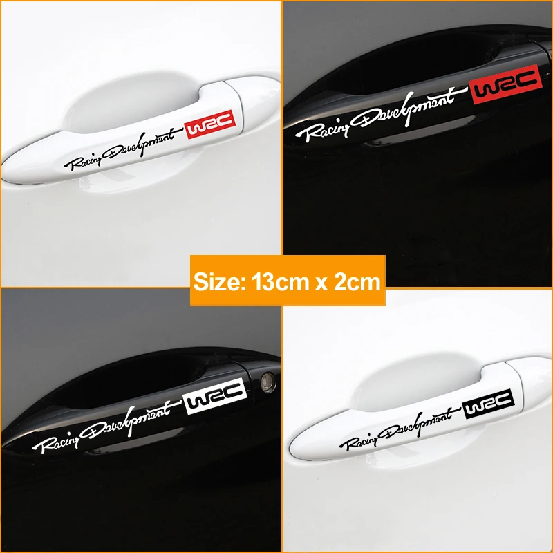 4Pcs Car Handle Stickers WRC Rally Racing Stripe Car Door Handle Decals Car Styling Stickers On Car Door And Car Body Decals (3)
