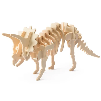 

ROBOTIME Wooden Puzzles Toys For Children Triceratops Shape 3D Movement Assembled Painting Jointed Model Steam Stem