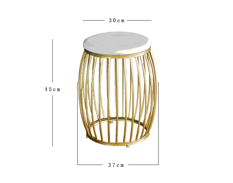 20% современный золотой туалетный стул в форме барабана, железный стул, круглая скамейка для обуви, для гостиной, столовой, черный/белый/золотистый стул